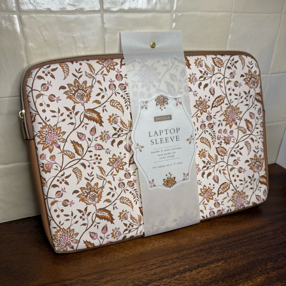 Envogue 15-inch Floral Pattern Durable Water-Resistant Laptop Sleeve